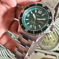 Fossil FB-03 Chronograph Green Dial Silver Steel Strap Watch for Men - FS5726