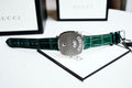  Shop Authentic Gucci Grip Quartz Silver Dial Green Leather Strap Watch For Women - YA157404 - Luxxuri