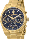  Shop Authentic Maserati Competizione Chronograph Blue Dial Gold Steel Strap Watch For Men - R8853100026 - Luxxuri