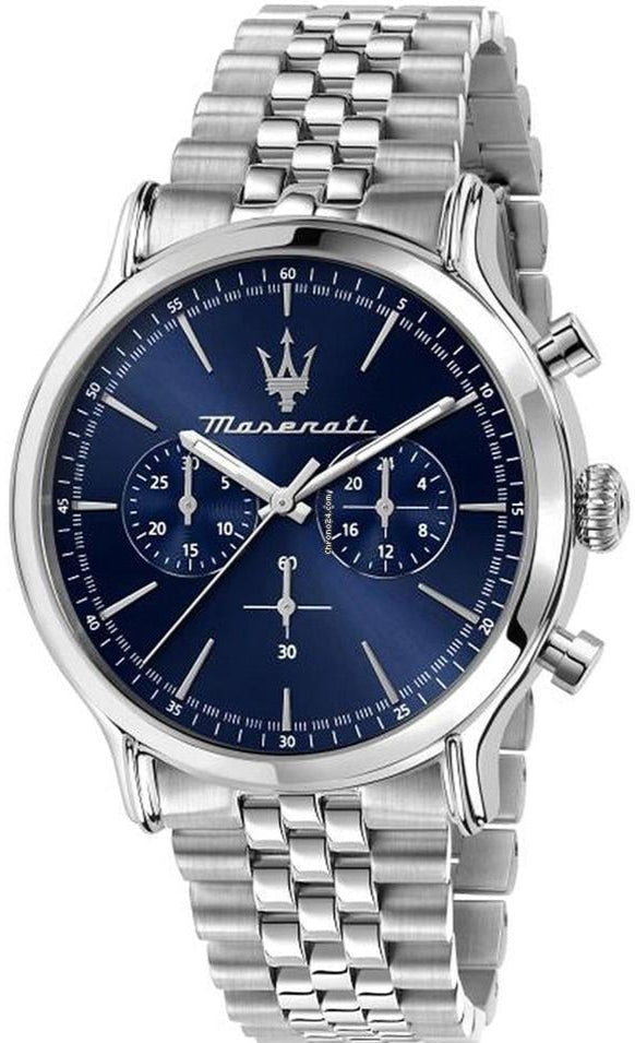  Shop Authentic Maserati Epoca Chronograph Blue Dial Silver Steel Strap Watch For Men - R8873618024 - Luxxuri