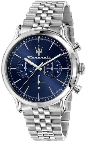  Shop Authentic Maserati Epoca Chronograph Blue Dial Silver Steel Strap Watch For Men - R8873618024 - Luxxuri