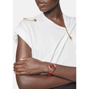  Shop Authentic Versace Greca Meander Red Dial Red Leather Strap Watch for Women - VELW00320 - Luxxuri