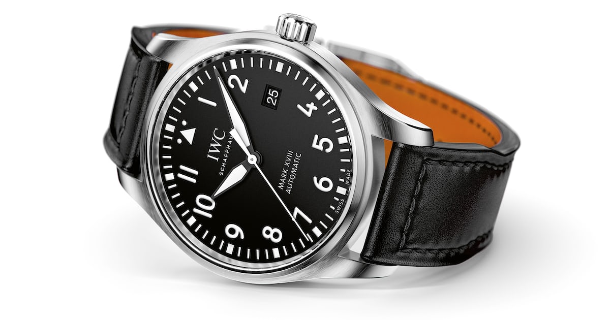 IWC Pilot's Mark XVIII 40mm Black Dial Black Leather Strap Watch for Men - IW327001
