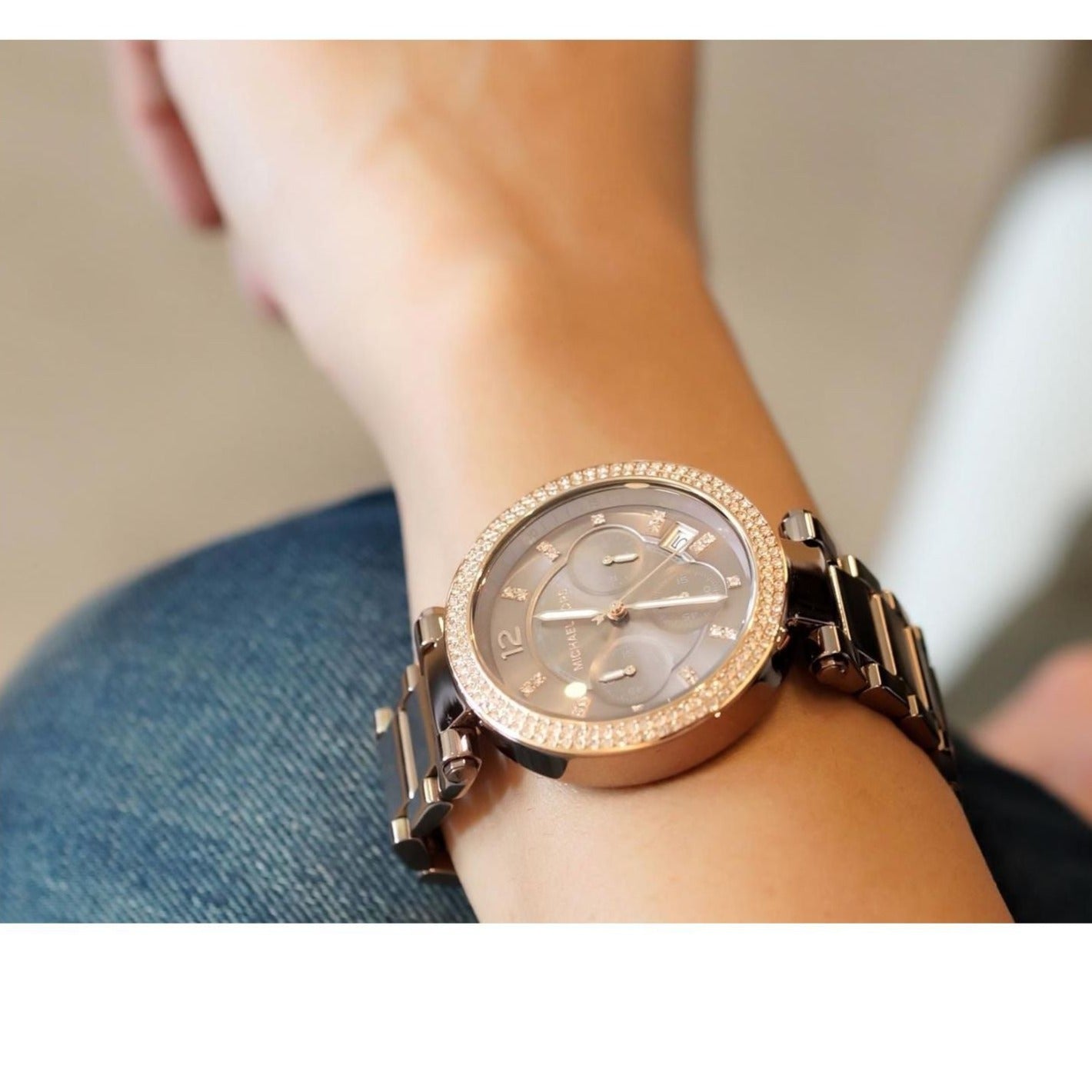  Shop Authentic Michael Kors Parker Analog Quartz Brown Dial Brown Steel Strap Watch For Women - MK6378 - Luxxuri