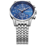  Shop Authentic Hugo Boss Navigator Chronograph Blue Dial Silver Steel Strap Watch for Men - 1513498 - Luxxuri