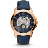  Shop Authentic Fossil Grant Automatic Blue Dial Blue Leather Strap Watch for Men - ME3029 - Luxxuri