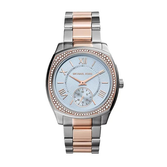  Shop Authentic Michael Kors Bryn Quartz Blue Dial Two Tone Steel Strap Watch For Women - MK6136 - Luxxuri