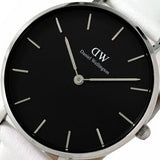  Shop Authentic Daniel Wellington Classic Petite Bondi Black Dial White Leather Strap Watch For Women - DW00100284 - Luxxuri