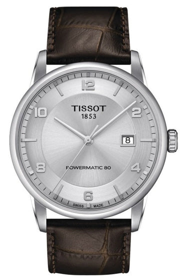  Shop Authentic Tissot Luxury Powermatic 80 Silver Dial Brown Leather Strap Watch For Men - T086.407.16.037.00 - Luxxuri