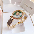  Shop Authentic Versace Palazzo Empire Greca Green Dial Gold Mesh Bracelet Watch for Women - VEDV00819 - Luxxuri
