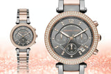  Shop Authentic Michael Kors Parker Chronograph Grey Dial Two Tone Steel Strap Watch For Women - MK6440 - Luxxuri