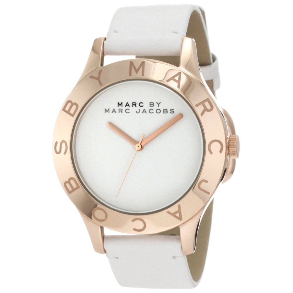  Shop Authentic Marc Jacobs Blade White Dial White Leather Strap Watch for Women - MBM1201 - Luxxuri