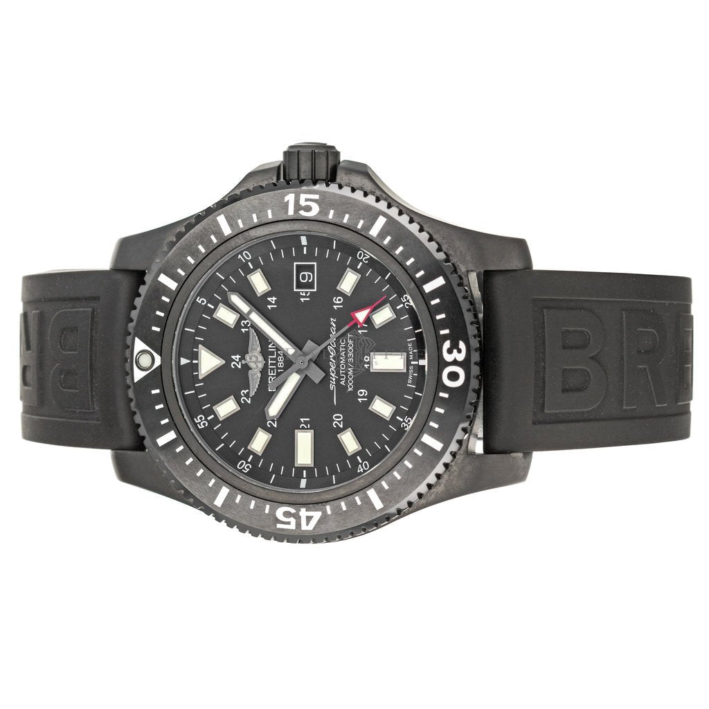  Shop Authentic Breitling Superocean 44mm Special Volcano Black Dial Black Rubber Strap Watch for Men - M17393131B1S1 - Luxxuri