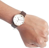  Shop Authentic Emporio Armani Analog White Dial Brown Leather Strap Watch For Men - AR9042 - Luxxuri