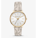  Shop Authentic Michael Kors Pyper Quartz Silver Dial White Leather Strap Watch For Women - MK2858 - Luxxuri