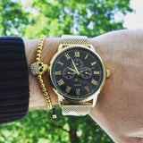  Shop Authentic Guess Delancy Black Dial Gold Mesh Bracelet Watch for Men - W0871G2 - Luxxuri