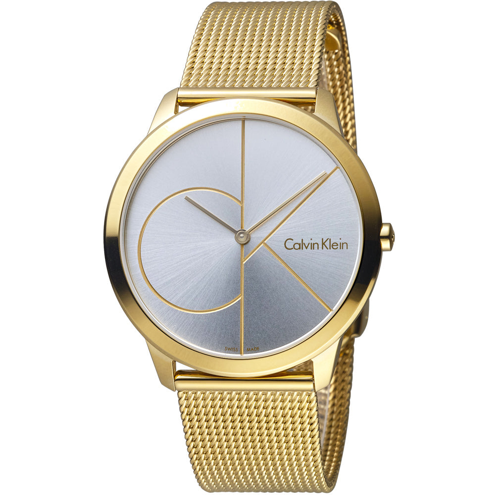  Shop Authentic Calvin Klein Minimal White Dial Gold Mesh Bracelet Watch for Men - K3M21526 - Luxxuri