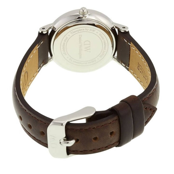  Shop Authentic Daniel Wellington Classy Bristol White Dial Brown Leather Strap Watch For Women - DW00100070 - Luxxuri