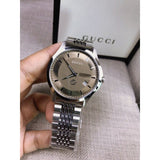  Shop Authentic Gucci G Timeless Brown Dial Silver Steel Strap Watch For Women - YA126503 - Luxxuri