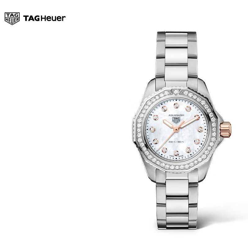  Shop Authentic Tag Heuer Aquaracer Professional 200 Quartz Diamonds Mother of Pearl Dial Silver Steel Strap Watch for Women - WBP1451.BA0622 - Luxxuri