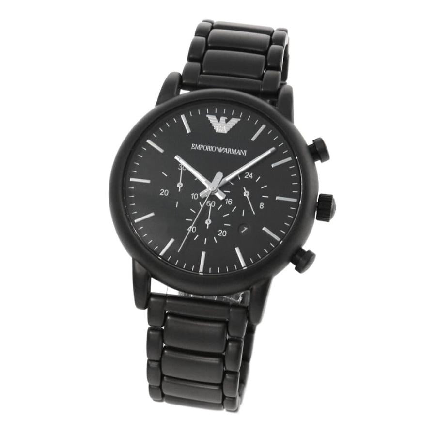  Shop Authentic Emporio Armani Luigi Chronograph Black Dial Black Stainless Steel Watch For Men - AR1895 - Luxxuri