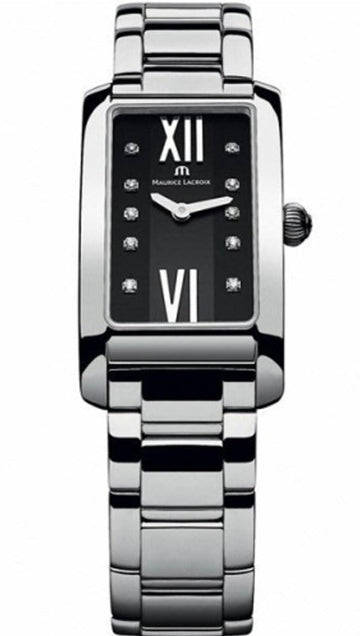  Shop Authentic Maurice Lacroix Fiaba Black Dial Silver Steel Strap Watch for Women - FA2164-SS002-120 - Luxxuri
