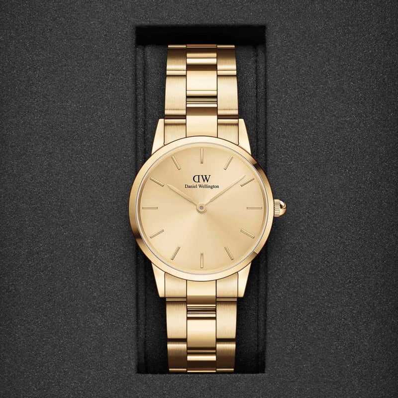  Shop Authentic Daniel Wellington Iconic Link Unitone Gold Dial Gold Steel Strap Watch For Women - DW00100403 - Luxxuri