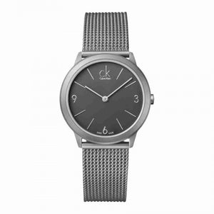  Shop Authentic Calvin Klein Minimal Grey Dial Silver Mesh Bracelet Watch for Men - K3M52154 - Luxxuri