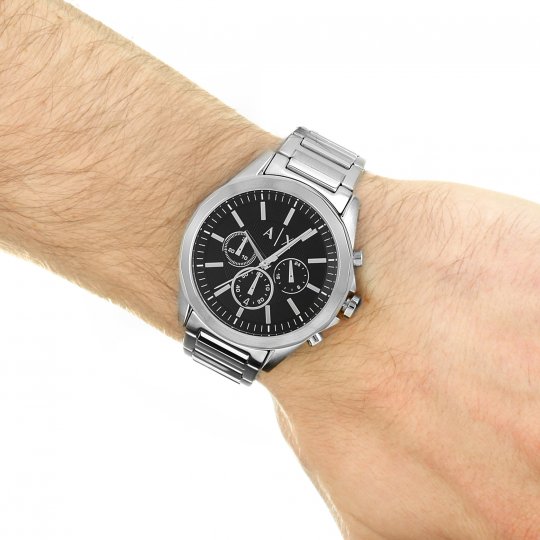  Shop Authentic Armani Exchange Drexler Chronograph Black Dial Silver Steel Strap Watch for Men - AX2600 - Luxxuri