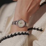  Shop Authentic Emporio Armani Cleo Mother of Pearl Dial Two Tone Steel Strap Watch For Women - AR11499 - Luxxuri