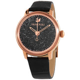  Shop Authentic Swarovski Crystalline Hours Black Dial Black Leather Strap Watch for Women - 5295377 - Luxxuri