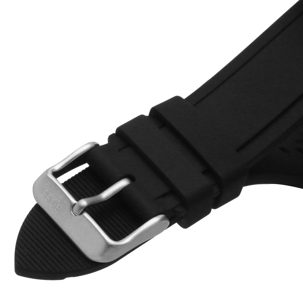 Hugo Boss Admiral Black Dial Black Silicone Strap Watch for Men - 1513912