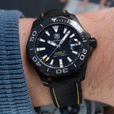  Shop Authentic Tag Heuer Aquaracer Calibre 5 Automatic Black Dial Black Nylon Strap Watch for Men - WAY218A.FC6362 - Luxxuri
