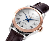  Shop Authentic Longines Record Automatic Stainless Steel 18K Gold Watch for Men - L2.821.5.11.2 - Luxxuri