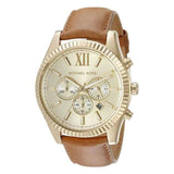  Shop Authentic Michael Kors Lexington Chronograph Gold Dial Brown Leather Strap Watch For Men - MK8447 - Luxxuri