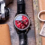  Shop Authentic Tag Heuer Carrera Automatic Chronograph Red Dial Black Leather Strap Watch for Men - CBK221G.FC6479 - Luxxuri