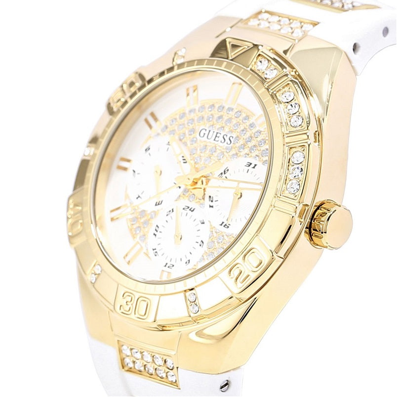  Shop Authentic Guess Luna Diamonds White Dial White Rubber Strap Watch for Women - W0653L4 - Luxxuri