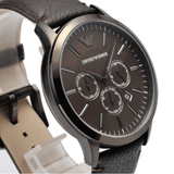  Shop Authentic Emporio Armani Sportivo Black Dial Brown Leather Strap Watch For Men - AR2462 - Luxxuri