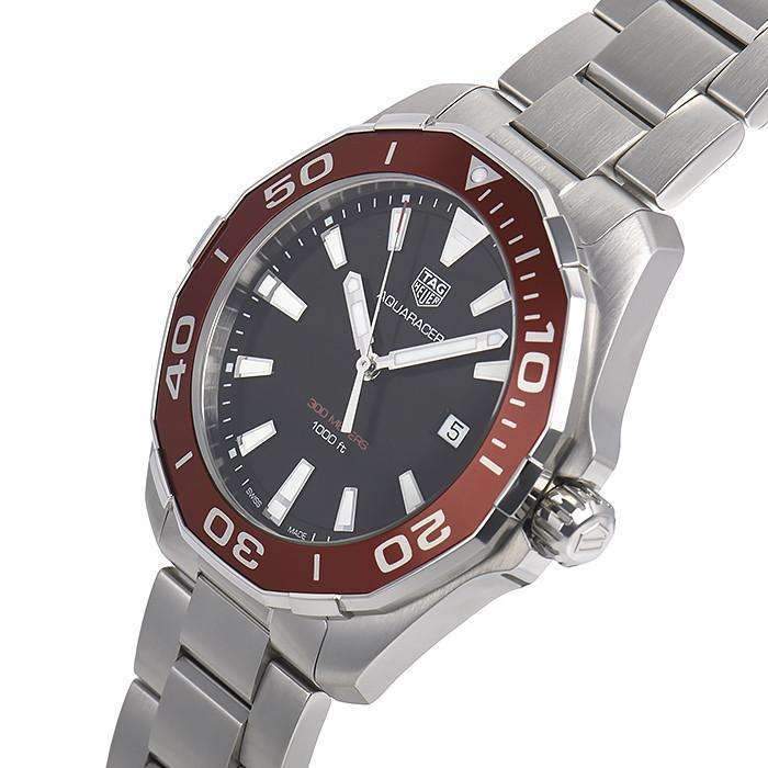  Shop Authentic Tag Heuer Aquaracer Black Dial Silver Steel Strap Watch for Men - WAY101B.BA0746 - Luxxuri