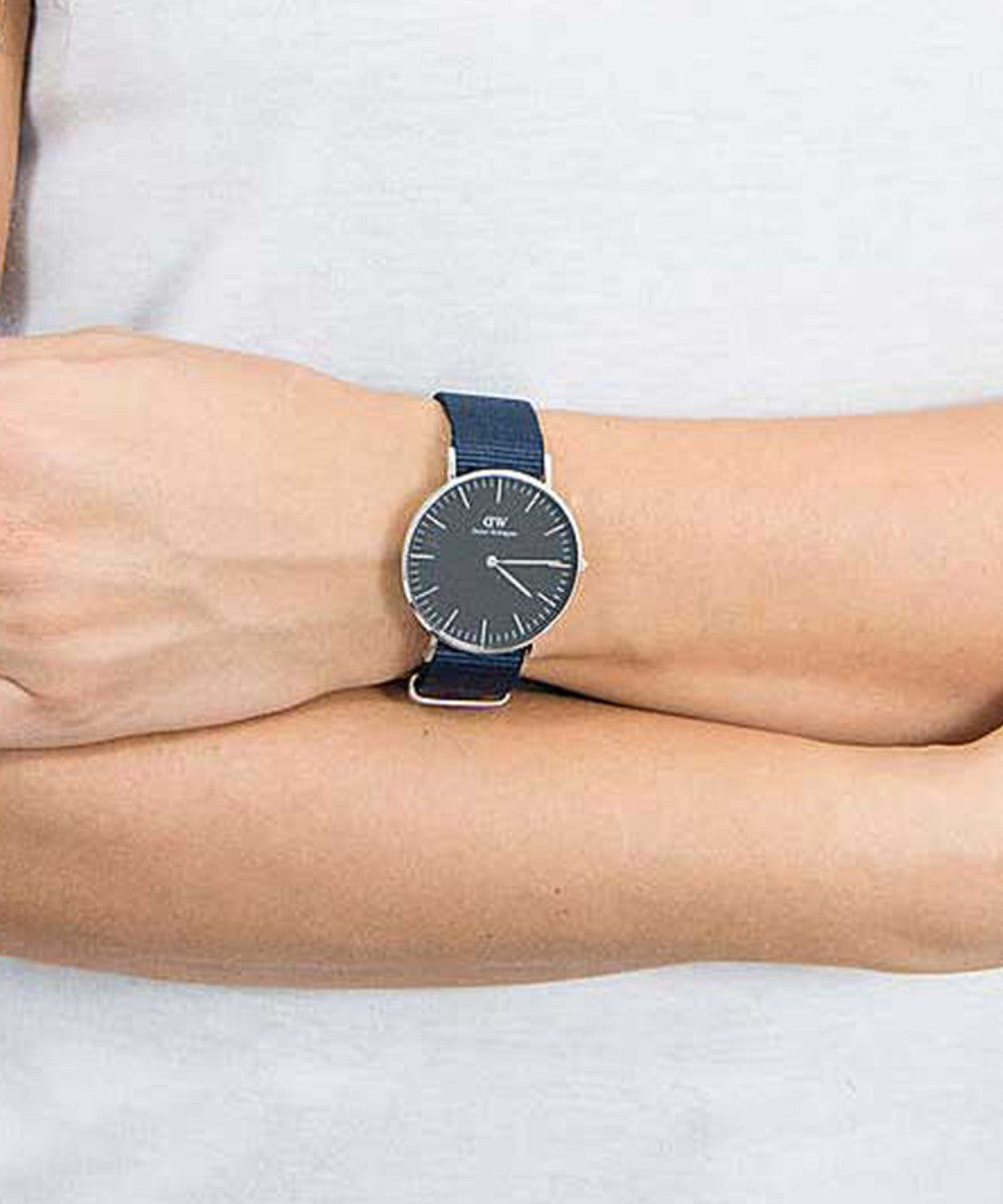  Shop Authentic Daniel Wellington Classic Bayswater Black Dial Black NATO Strap Watch For Women - DW00100282 - Luxxuri