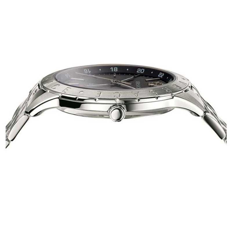  Shop Authentic Versace Univers Analog Black Dial Silver Steel Strap Watch for Men - VEBK00418 - Luxxuri