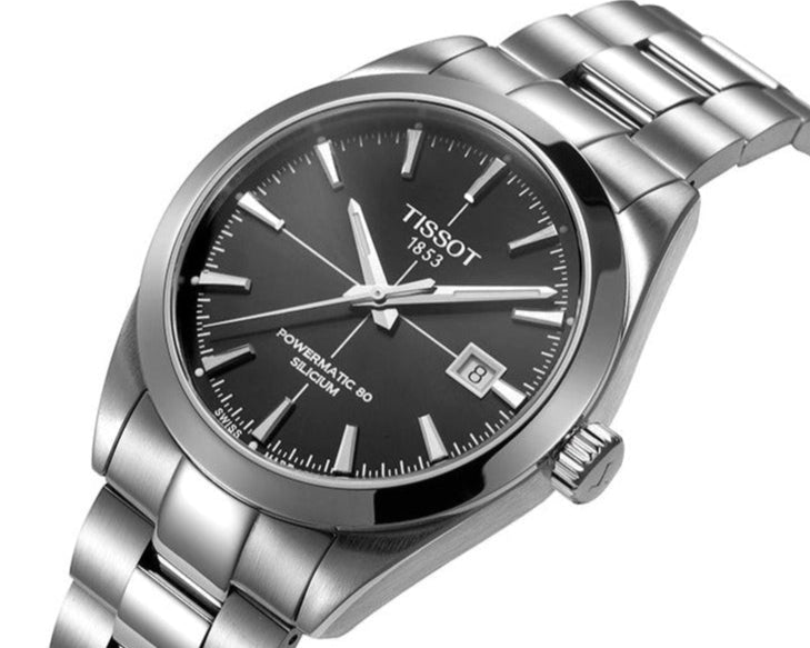  Shop Authentic Tissot Gentleman Powermatic 80 Silicium Black Dial Silver Steel Strap Watch For Men - T127.407.11.061.01 - Luxxuri