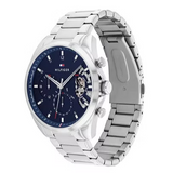  Shop Authentic Tommy Hilfiger Baker Quartz Blue Dial Silver Steel Strap Watch For Men - 1710448 - Luxxuri