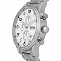  Shop Authentic Hugo Boss Aeroliner Chronograph White Dial Silver Steel Strap Watch For Men - 1512445 - Luxxuri