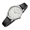  Shop Authentic Calvin Klein Even Silver Black Leather Strap Watch for Women - K7B231C6 - Luxxuri