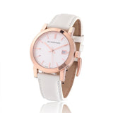  Shop Authentic Burberry The City White Dial White Leather Strap Watch for Women - BU9108 - Luxxuri