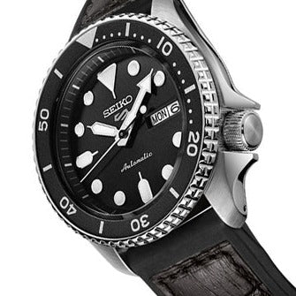  Shop Authentic Seiko 5 Sports SKX Automatic Black Dial Black Leather Strap Watch for Men - SRPD55K2 - Luxxuri
