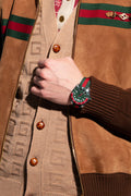  Shop Authentic Gucci Dive Quartz Green Dial Two Tone NATO Strap Watch For Men - YA136339 - Luxxuri