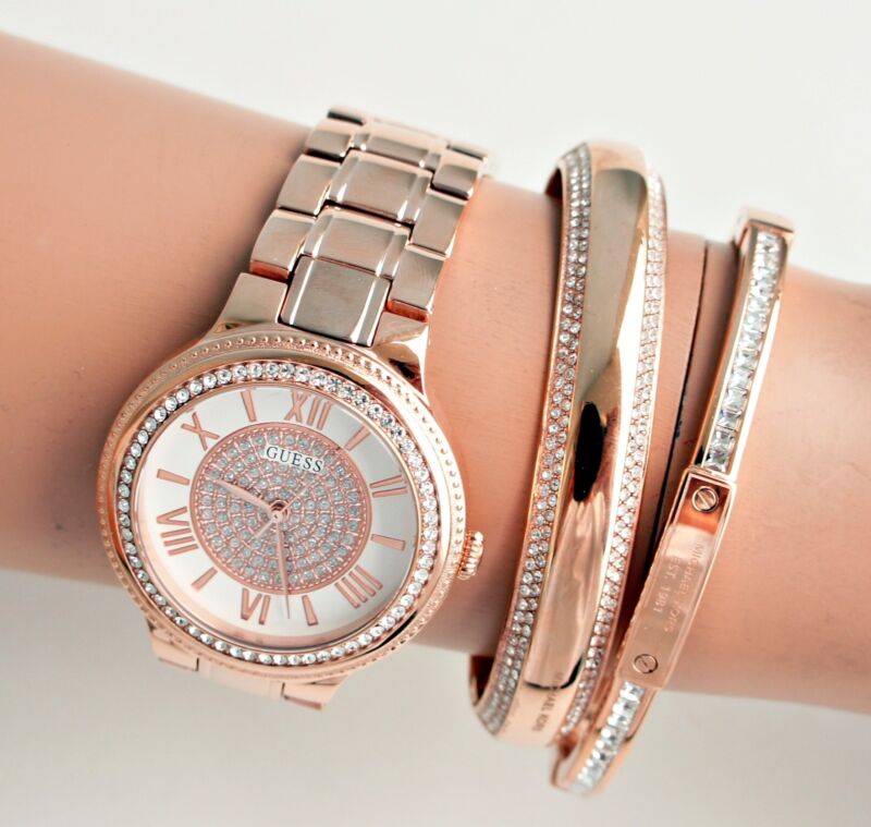  Shop Authentic Guess Madison Diamonds White Dial Rose Gold Steel Strap Watch for Women - W0637L3 - Luxxuri