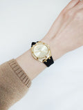  Shop Authentic Guess Cosmo Diamonds Gold Dial Black Rubber Strap Watch for Women - GW0034L1 - Luxxuri
